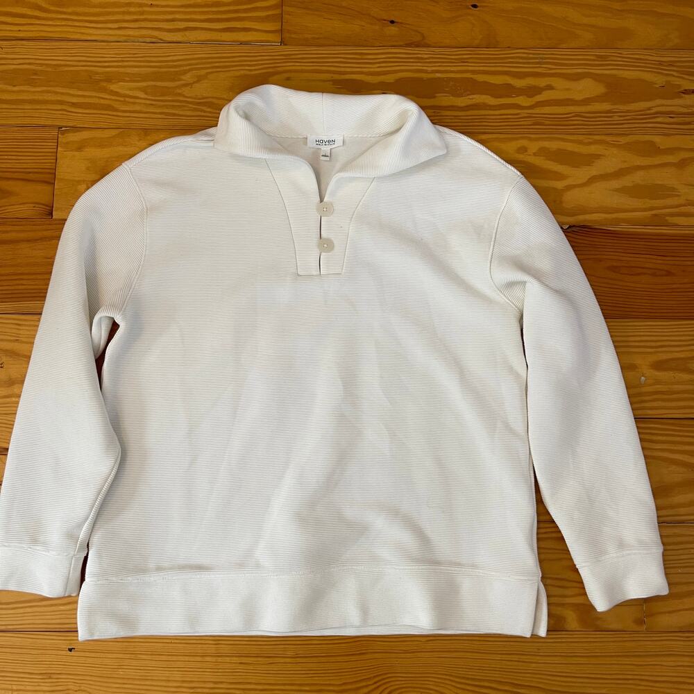 HAVEN Well Within Womens Large White Polo Pullover Designer